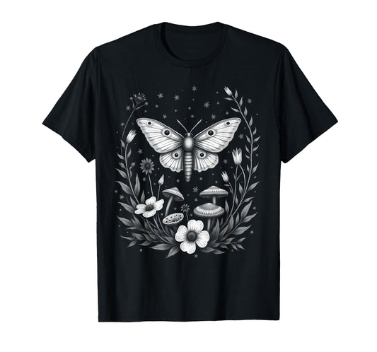 Fairycore Floral Moth Aesthetic Women Girls T-Shirt
