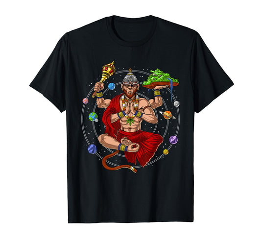 Hanuman Hindu God Monkey Yoga Meditation Hinduism Mythology T-Shirt