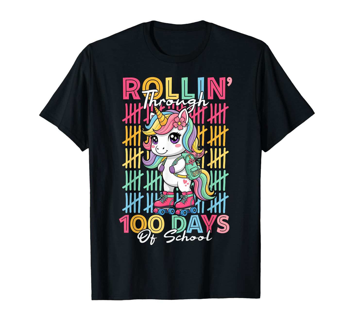 100th Day of School Unicorn 100 Days of School Kids Girls T-Shirt