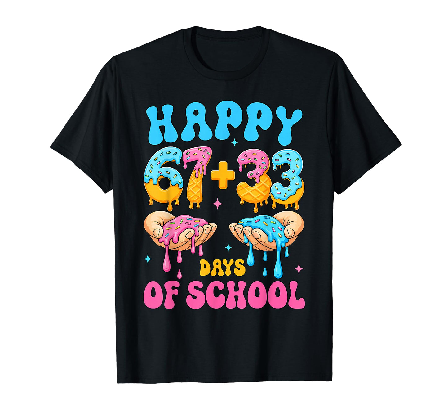 67 + 33 Days of School 100th Day of School Kids Boys Girls T-Shirt