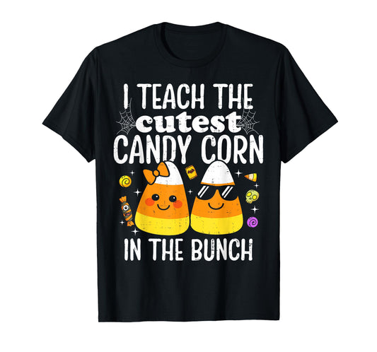 Halloween Teacher Cutest Candy Corn Retro Spooky Teachers T-Shirt