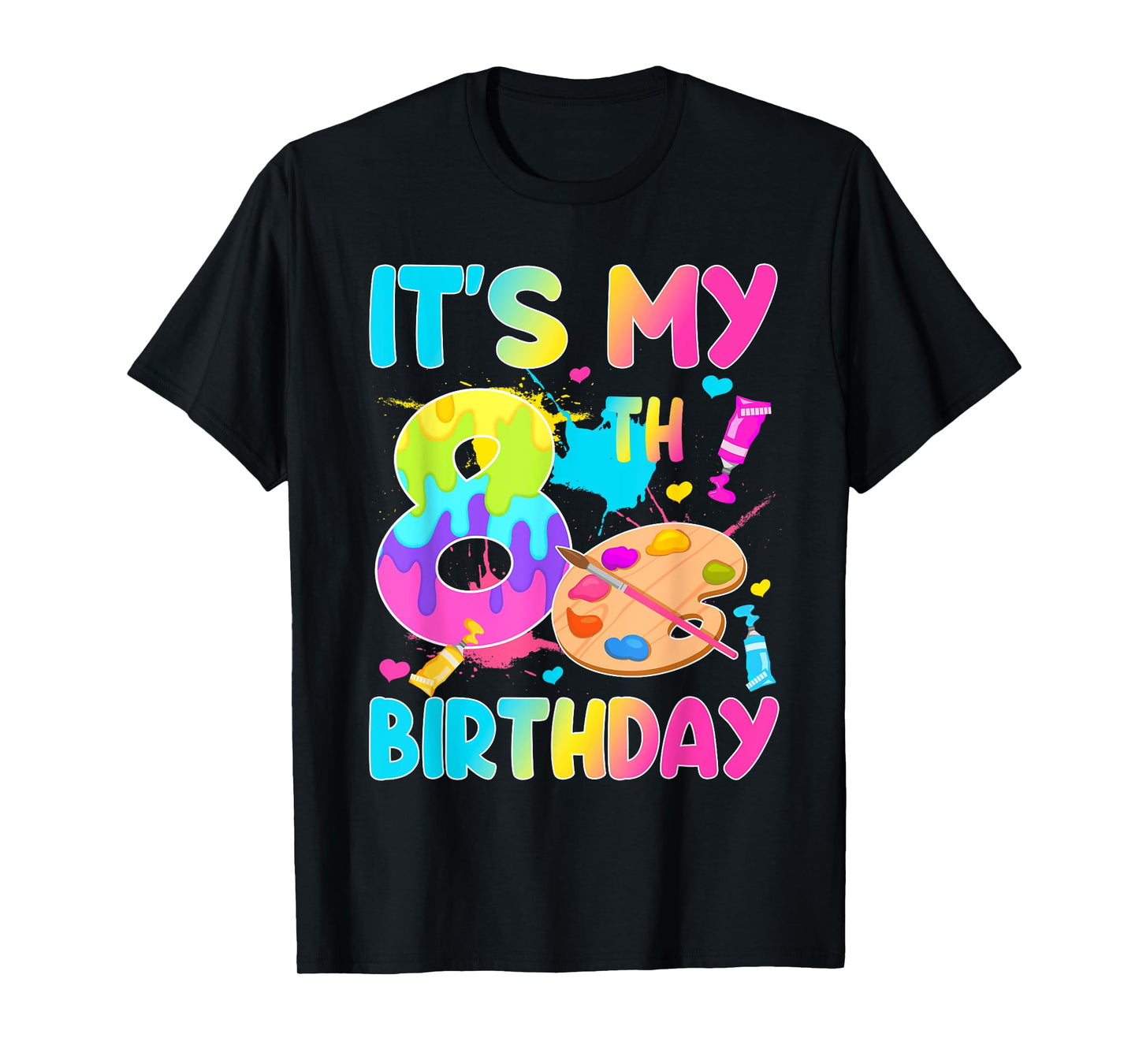 It's My 8th Birthday Painting Art Theme 8 Year Old Artist T-Shirt