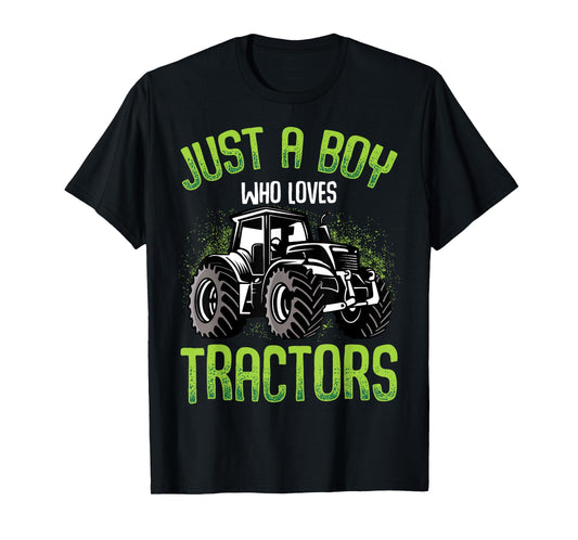 Just A Boy Who Loves Tractors Farm Kids T-Shirt