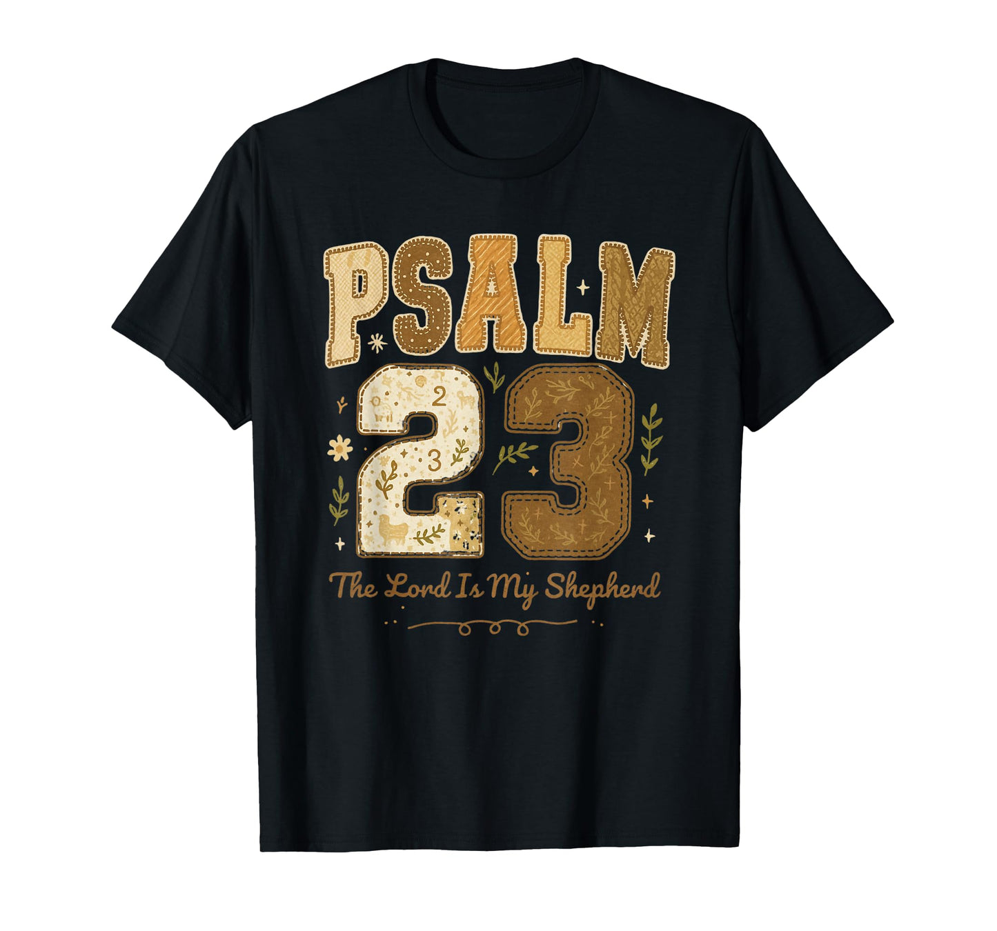 Psalm 23 The Lord is My Shepherd Stitched Vintage Christian T-Shirt