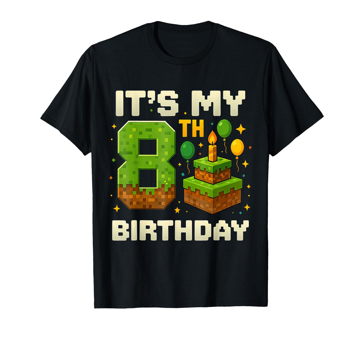 Birthday Boy Shirt It's My 8th Birthday Video Game Pixel T-Shirt
