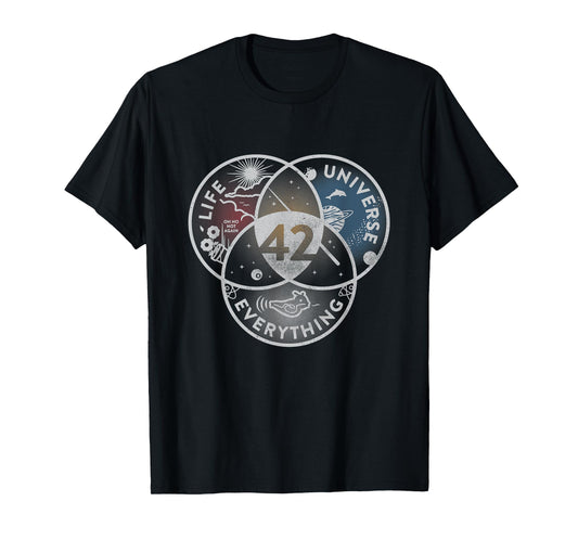 Venn Diagram Life The Universe And Everything - 42 Life T-Shirt