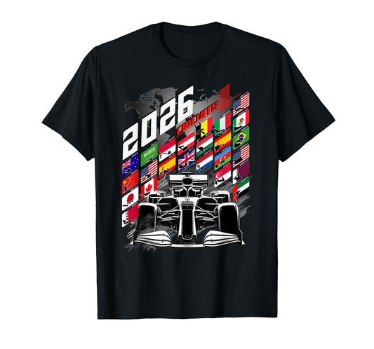 2026 Calendar Racing Circuit Schedule Gear Places T-Shirt