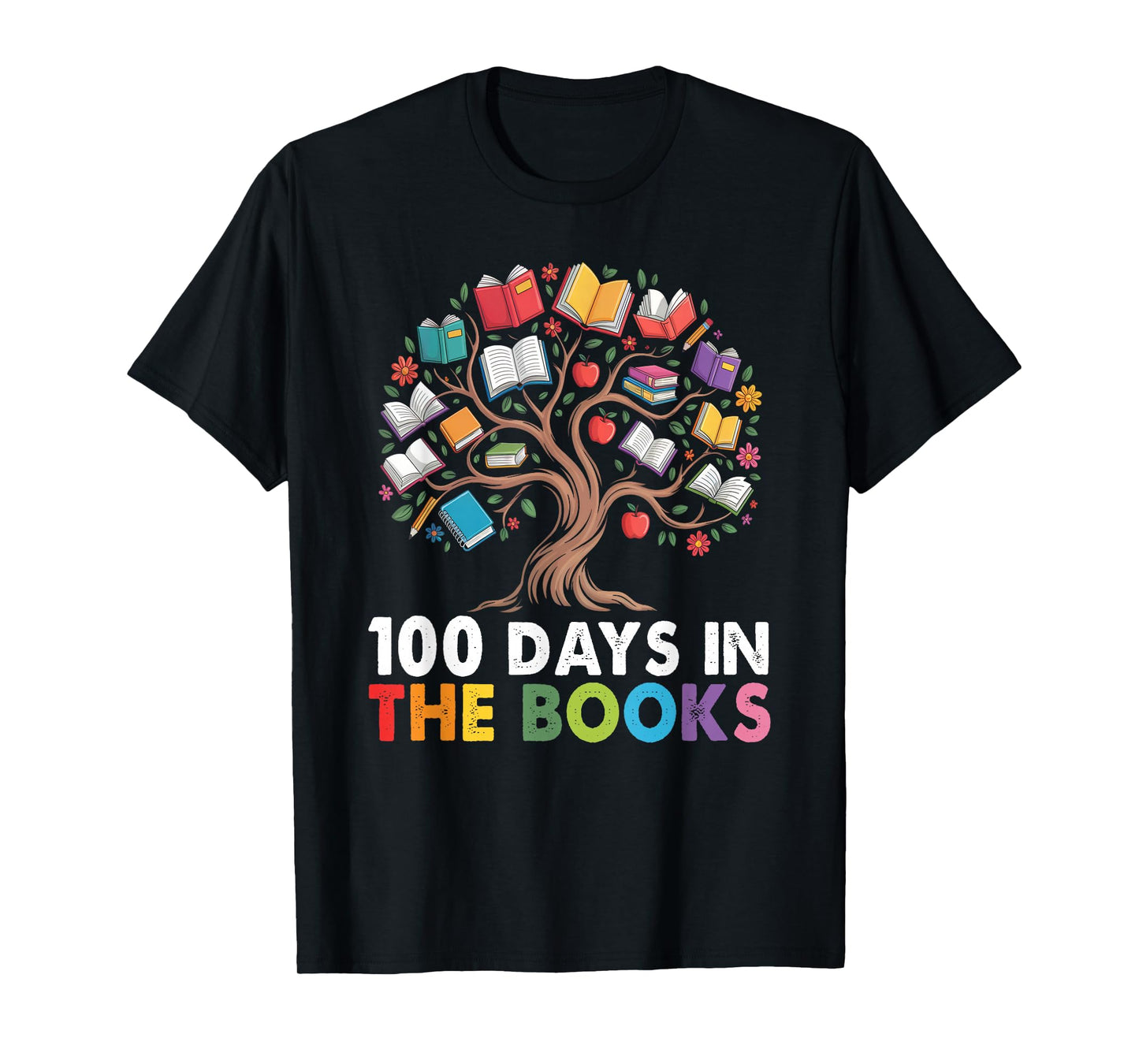 100 Days in The Books Reading Teachers Librarians School T-Shirt