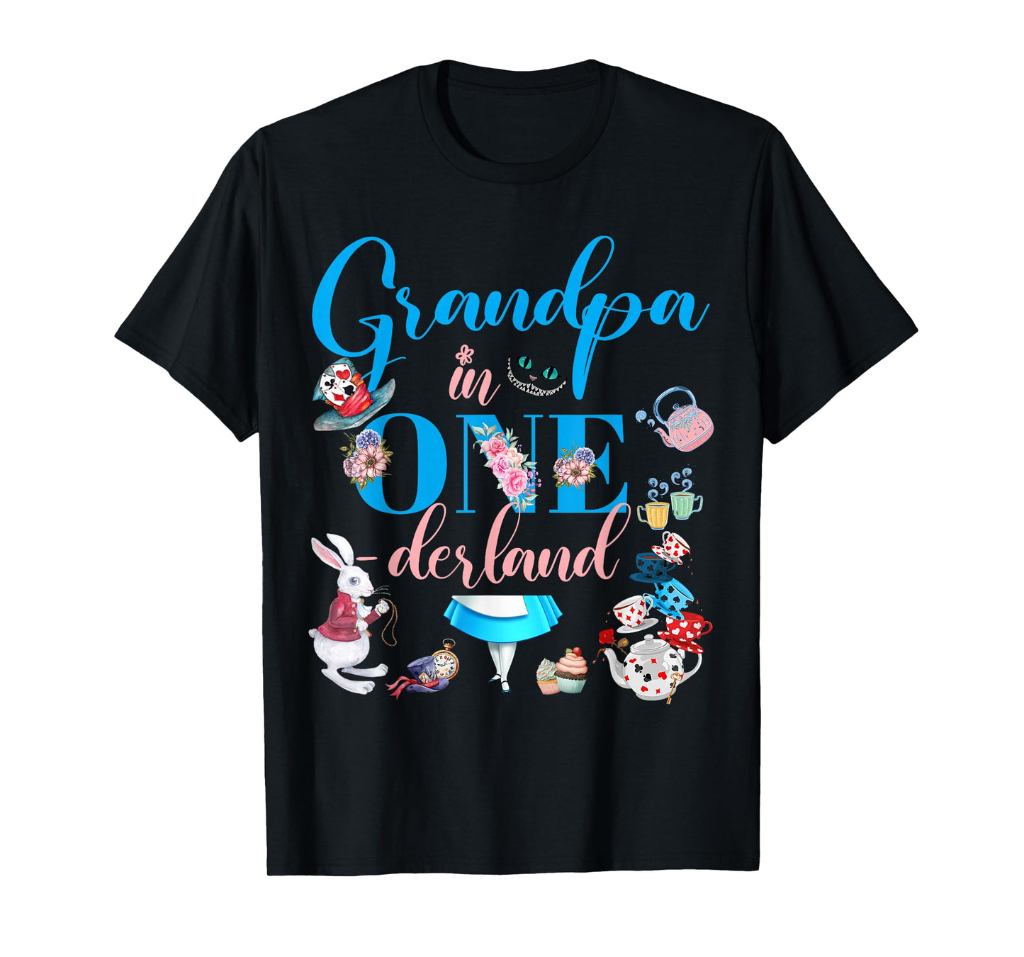 Alice in ONEderland Family Grandpa Of The Birthday Girl T-Shirt