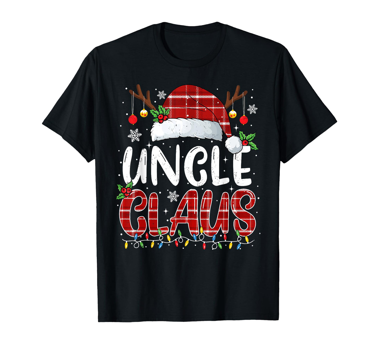 Uncle Claus Christmas Lights Pajama Family Matching T-Shirt
