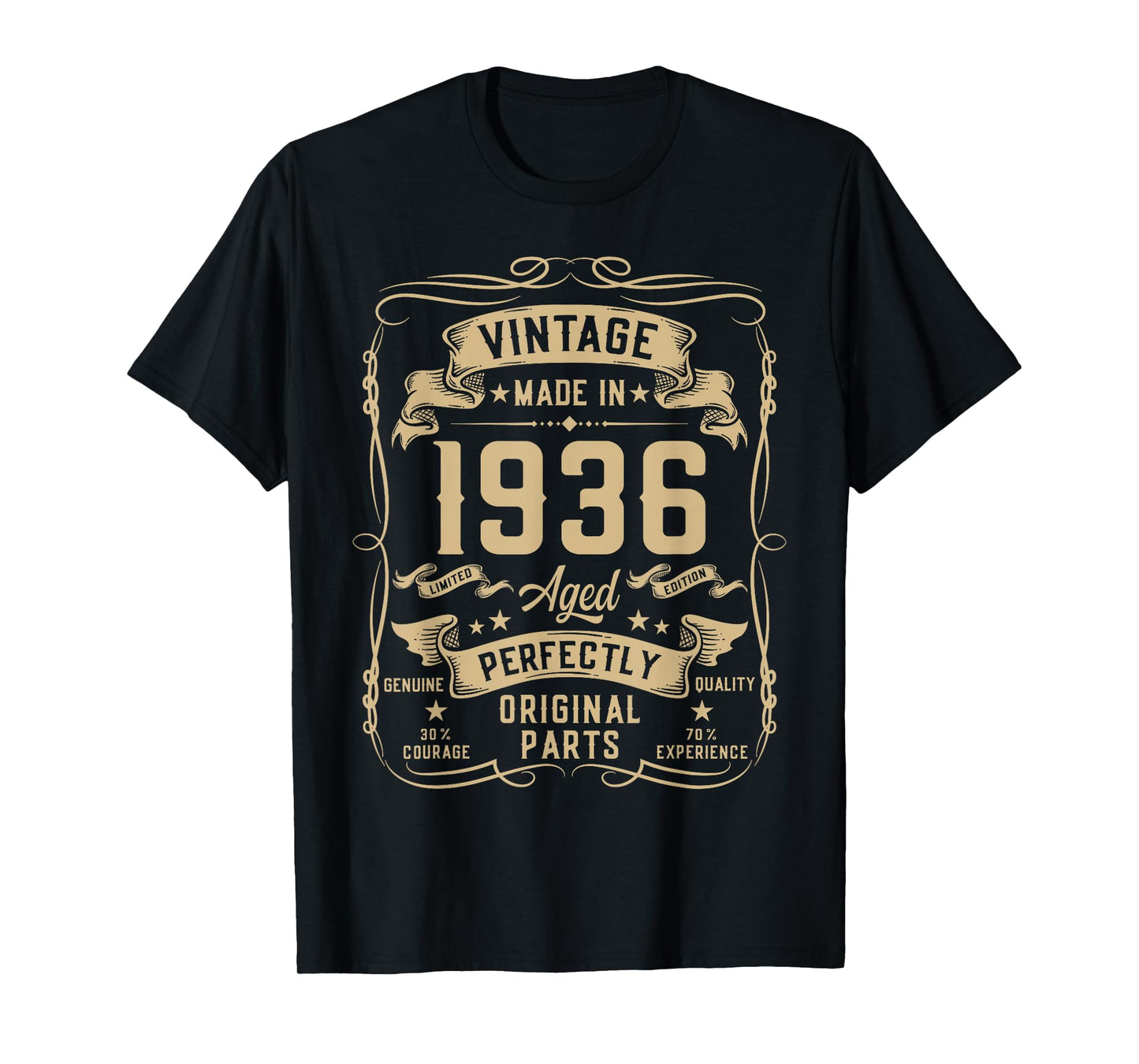 Vintage 1936 90yr 90th Birthday Gifts for Men 90 Years Old T-Shirt