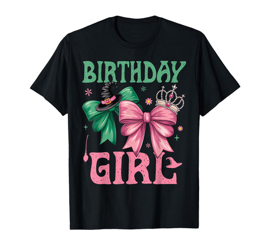 Birthday Witch Pink And Green Birthday Girl Women Girl Kids T-Shirt