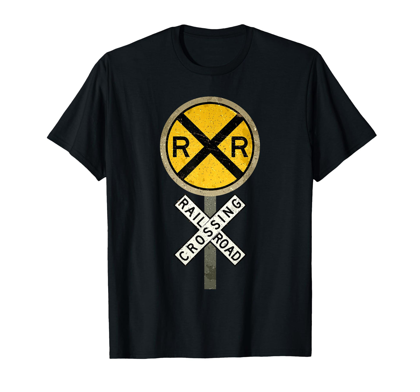 Cool Train Art For Men Women Railroad Crossing Model Train T-Shirt