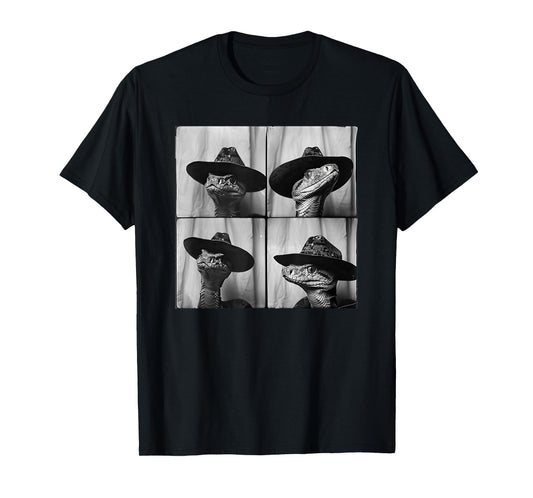 Snake In Cowboy Hat Funny Animal Photobooth Snake Owner T-Shirt