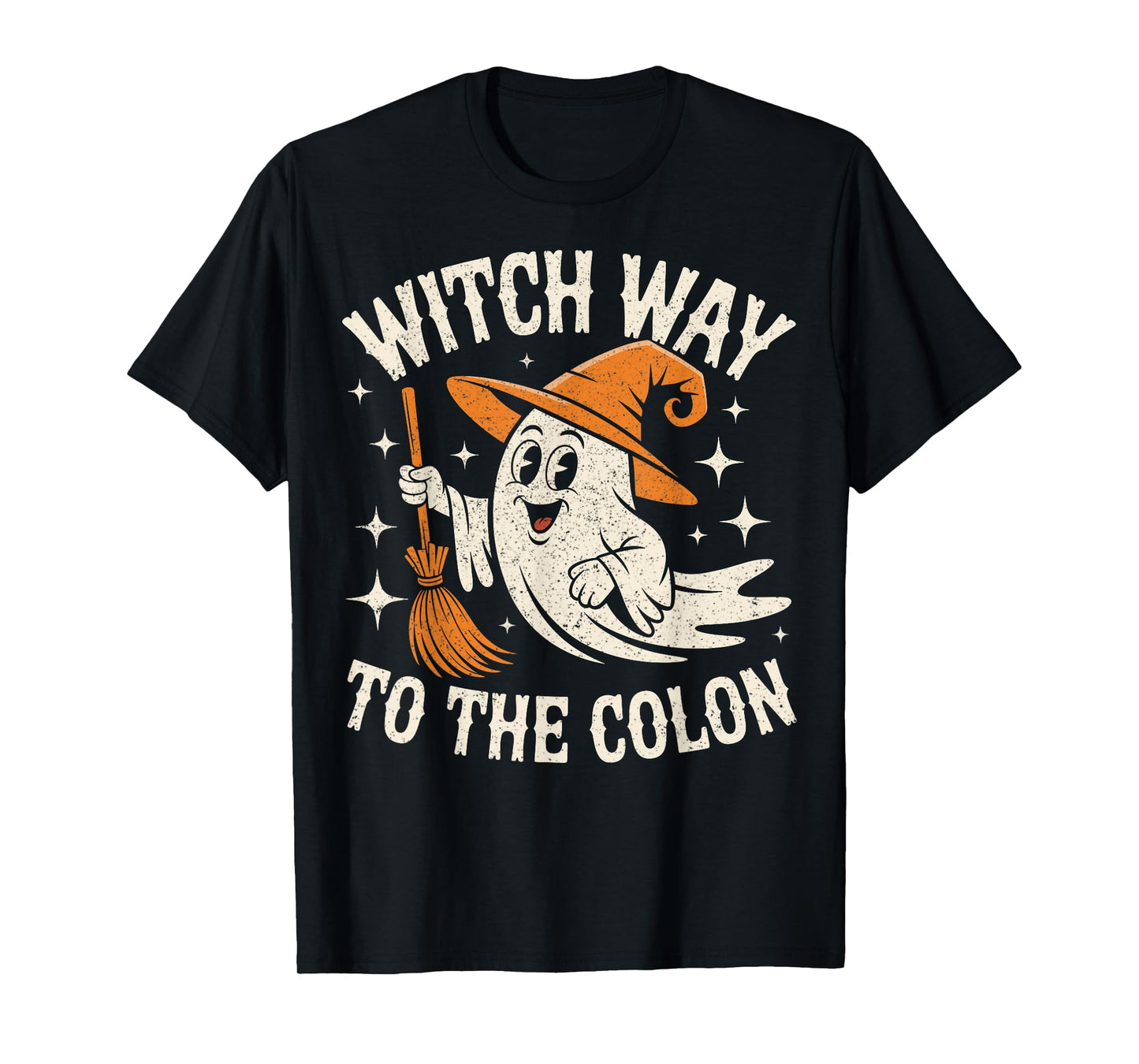 Witch Way To The Colon Cute Ghost Endoscopy Nurse Halloween T-Shirt