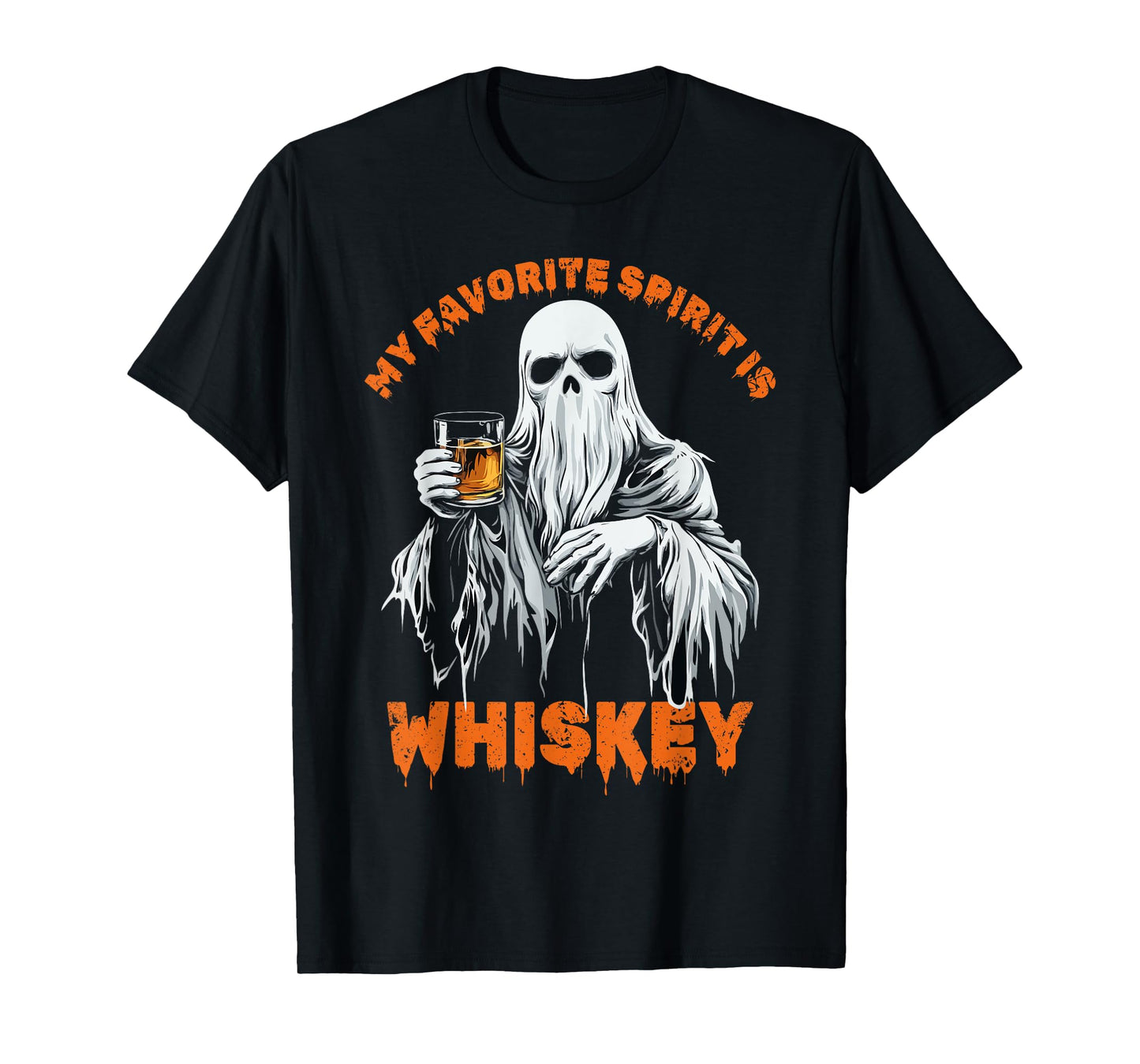 My Favorite Spirit Is Whiskey Halloween Ghost Costume T-Shirt