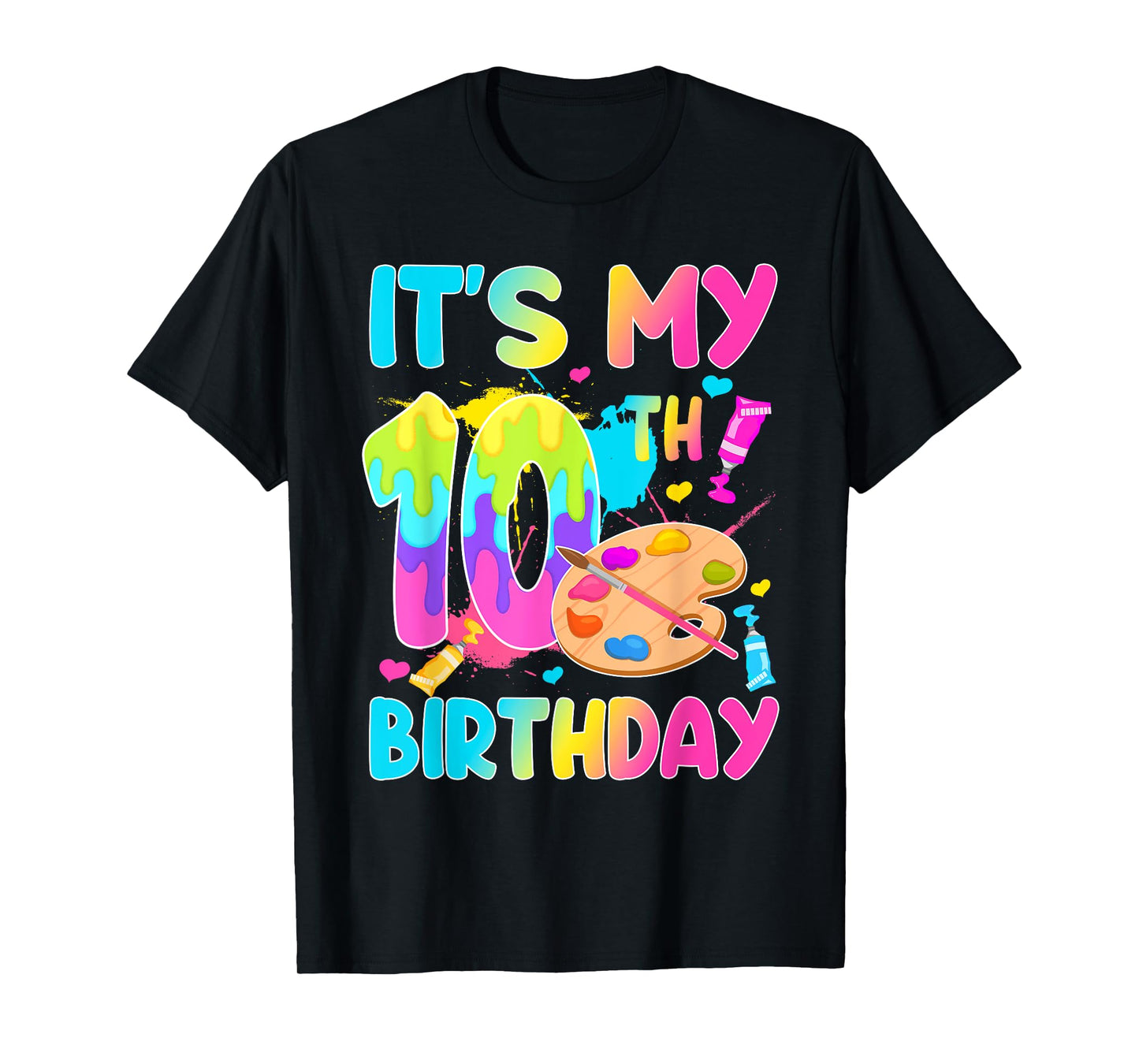 It's My 10th Birthday Painting Art Theme 10 Year Old Artist T-Shirt