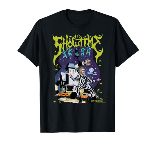 Beetlejuice It's Showtime Colorful Collage Retro Movie T-Shirt