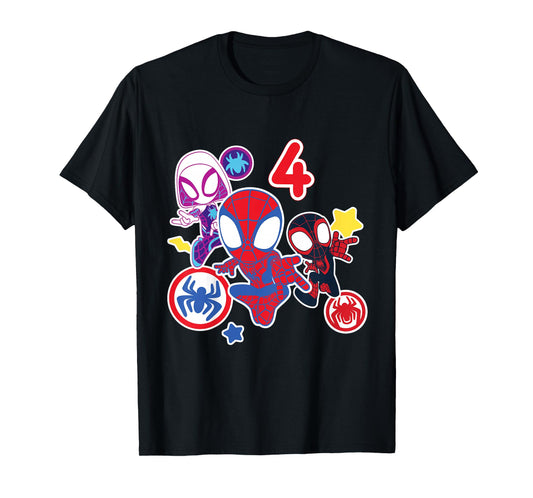 Marvel Spidey and His Amazing Friends 4 Year Old Birthday T-Shirt