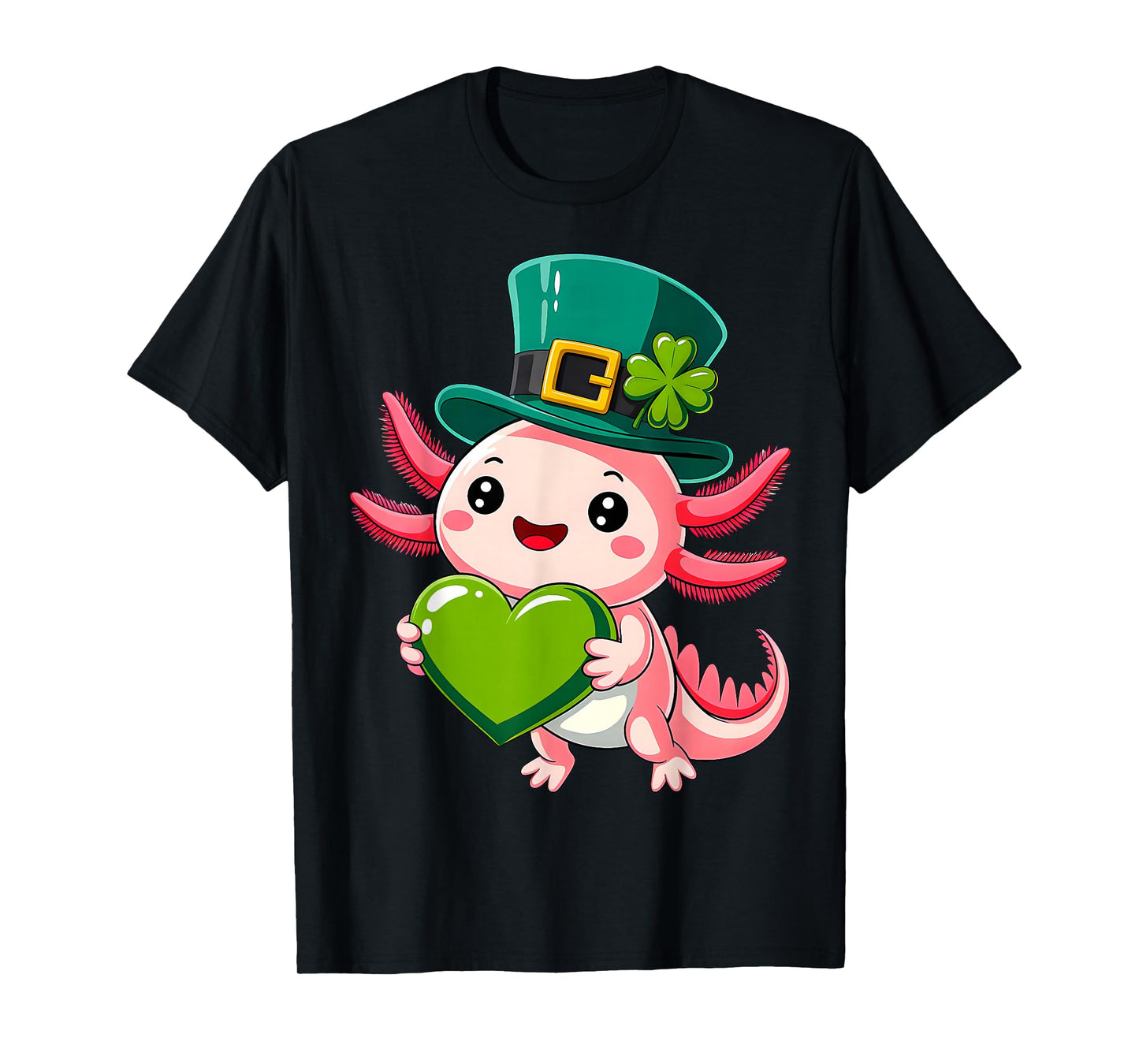 Axolotl Saint Patricks Day Boys Girls Axolotl St Patrick Day T-Shirt
