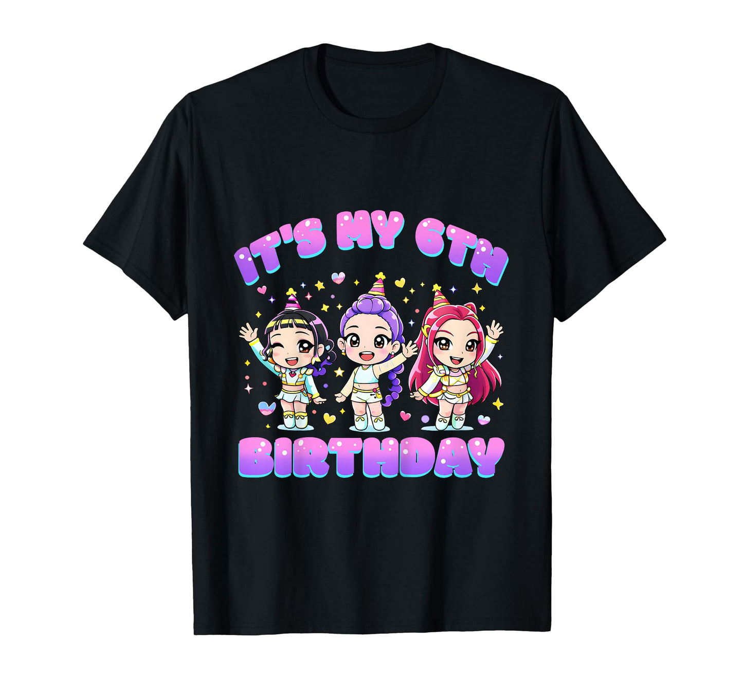6 Years Old Birthday K pop Kids 6th Birthday Girls K-pop T-Shirt