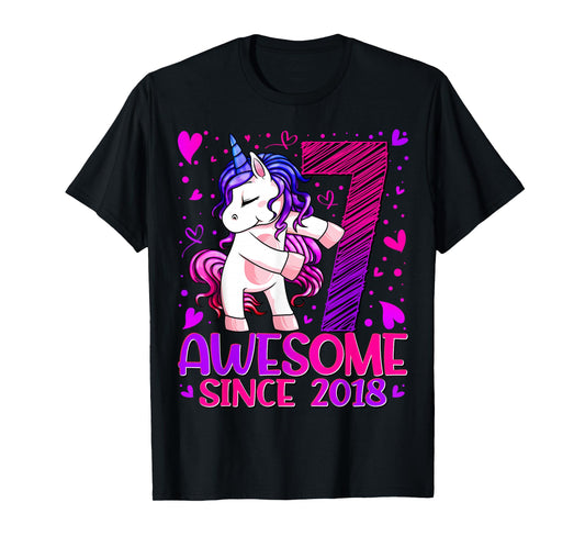 7 Year Old Unicorn Gifts For Girls 7th Birthday Girl Party T-Shirt