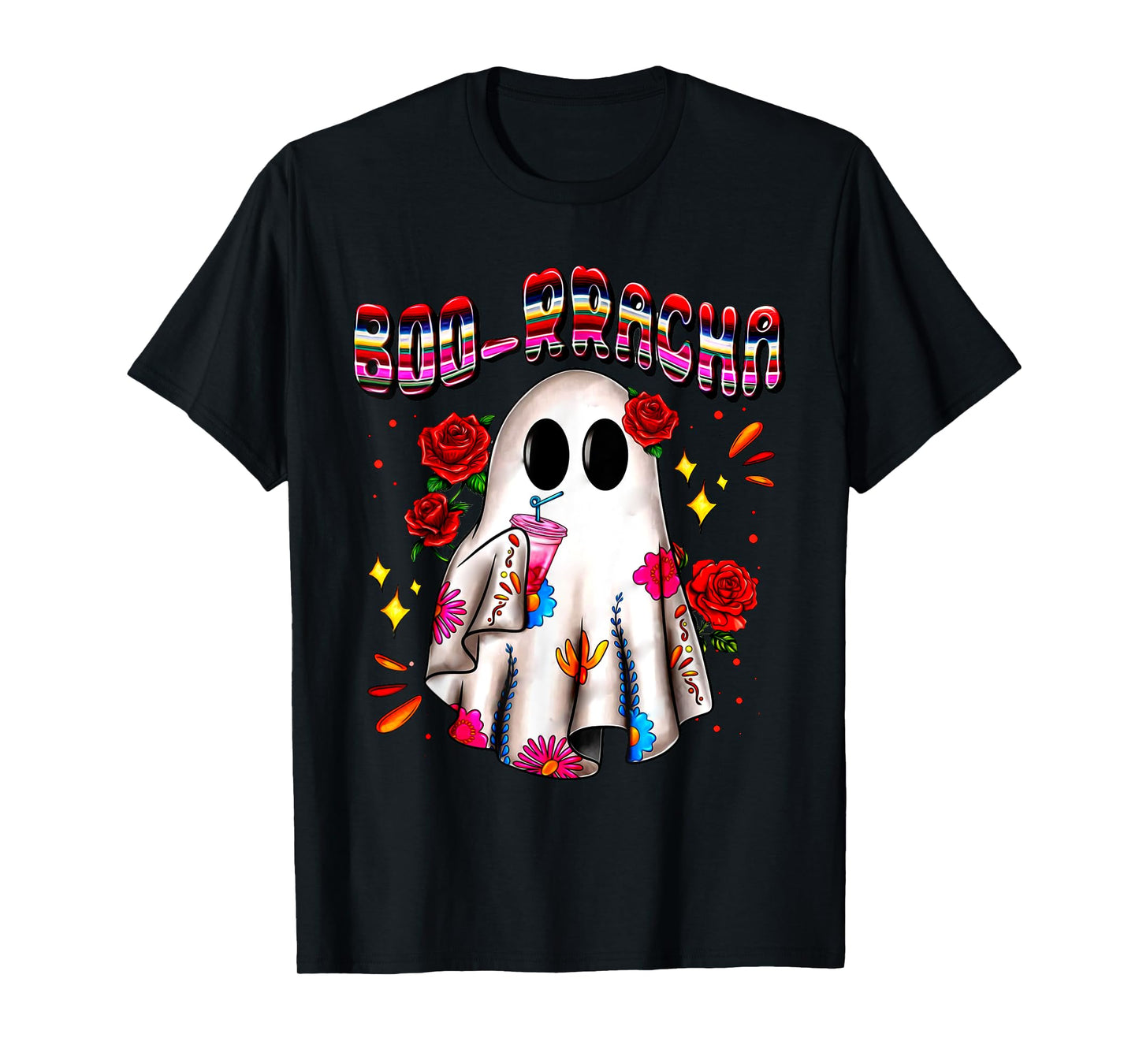 Boo-Racha Cute Ghost Drink Fiesta Halloween Funny T-Shirt