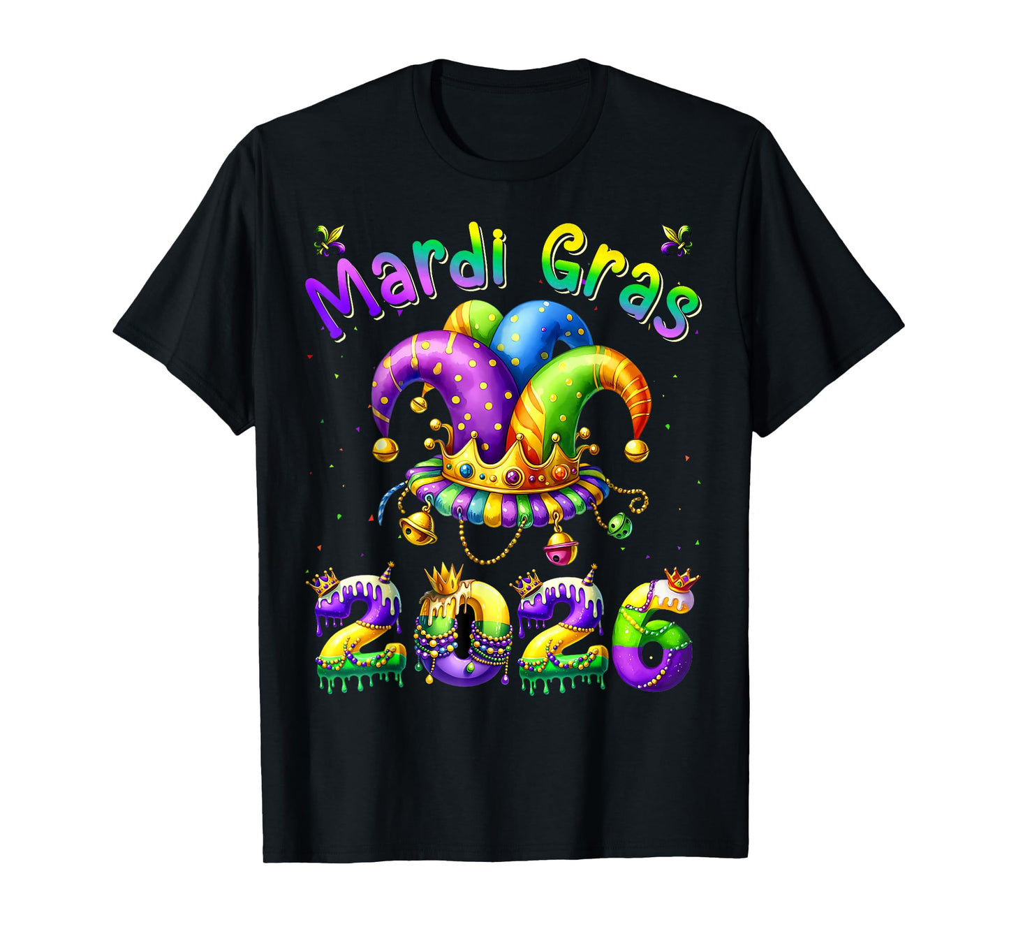 Mardi Gras 2026 Jester Outfit Kids Girls Boys Men Women T-Shirt