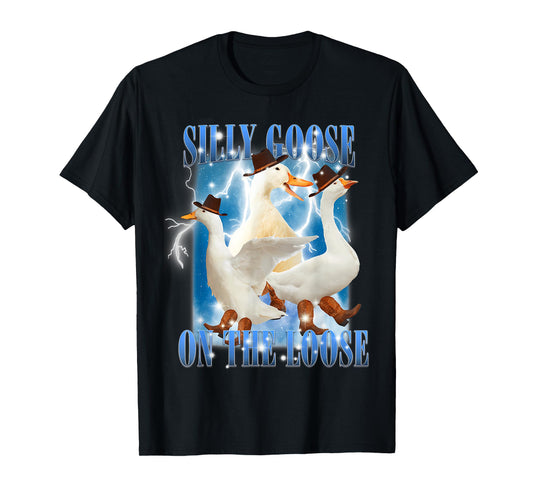Retro Goose Aesthetic Trendy Meme Silly Goose On The Loose T-Shirt