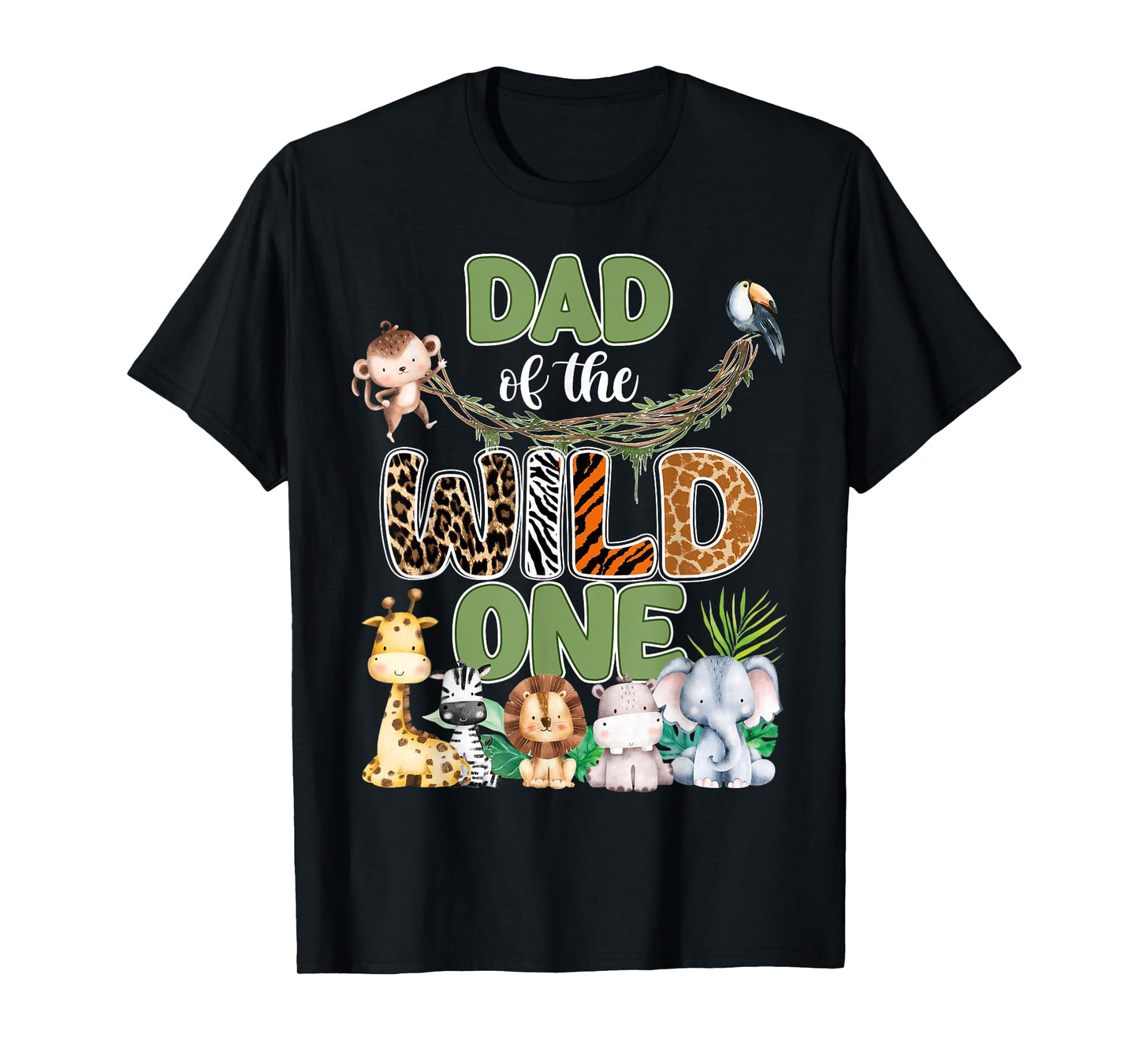 Dad of The Wild One 1St Birthday Family Safari Jungle Party T-Shirt