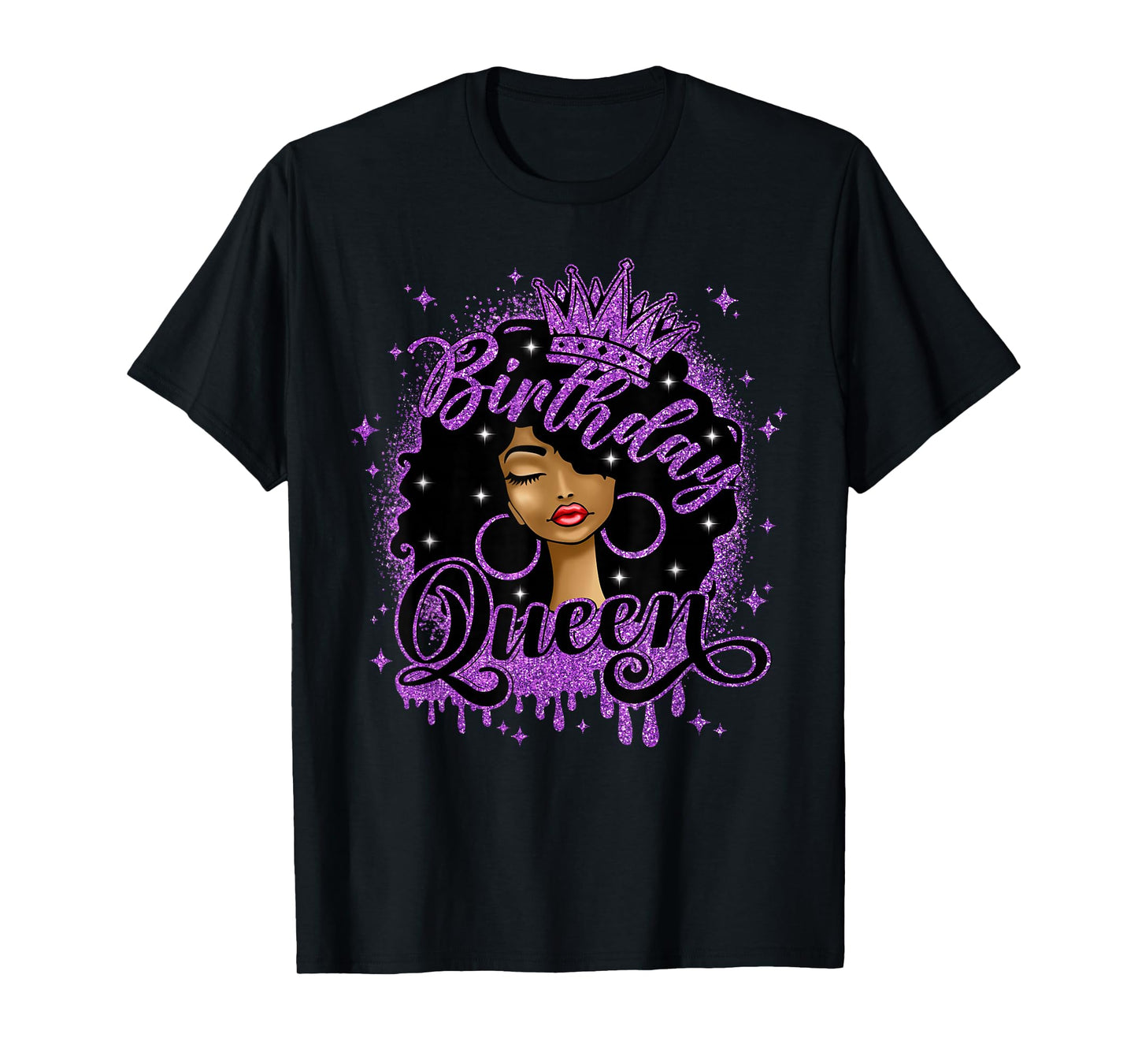 Birthday Queen Curly Afro Black Women It's My Birthday T-Shirt