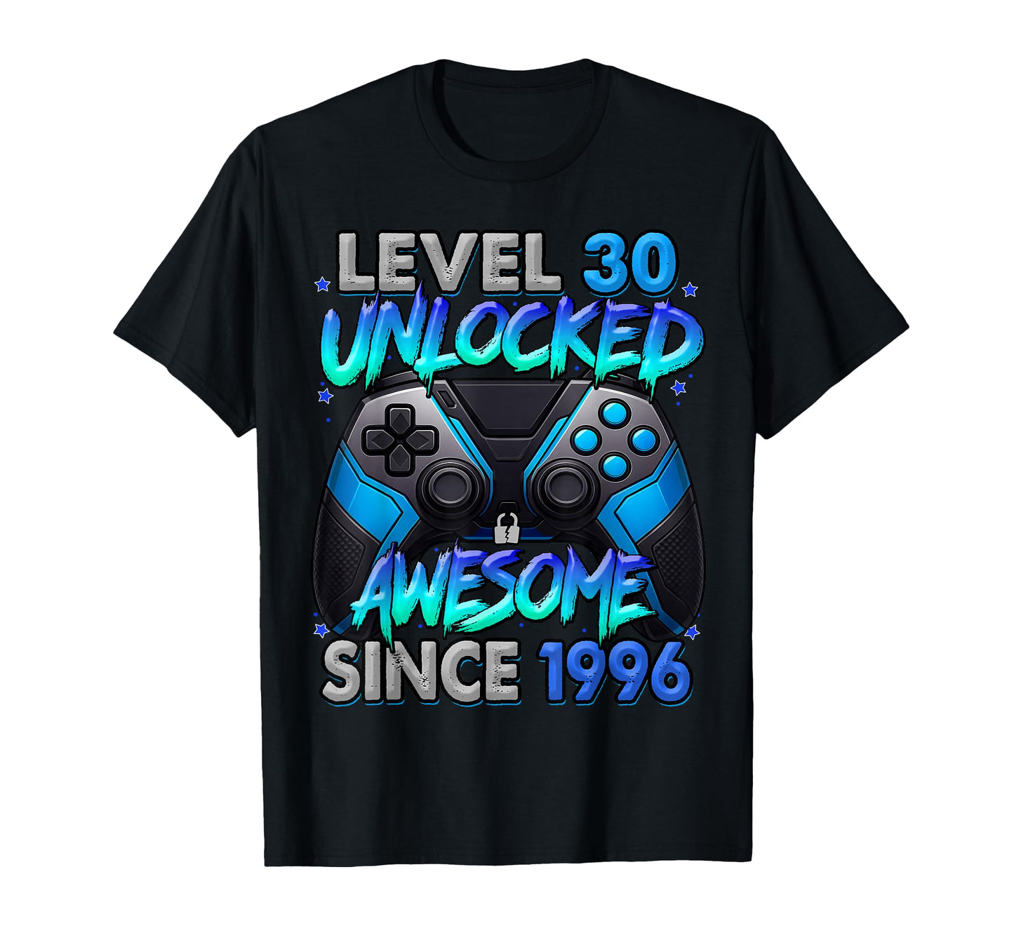 Level 30 Unlocked Awesome Since 1996 30th Birthday Gaming T-Shirt
