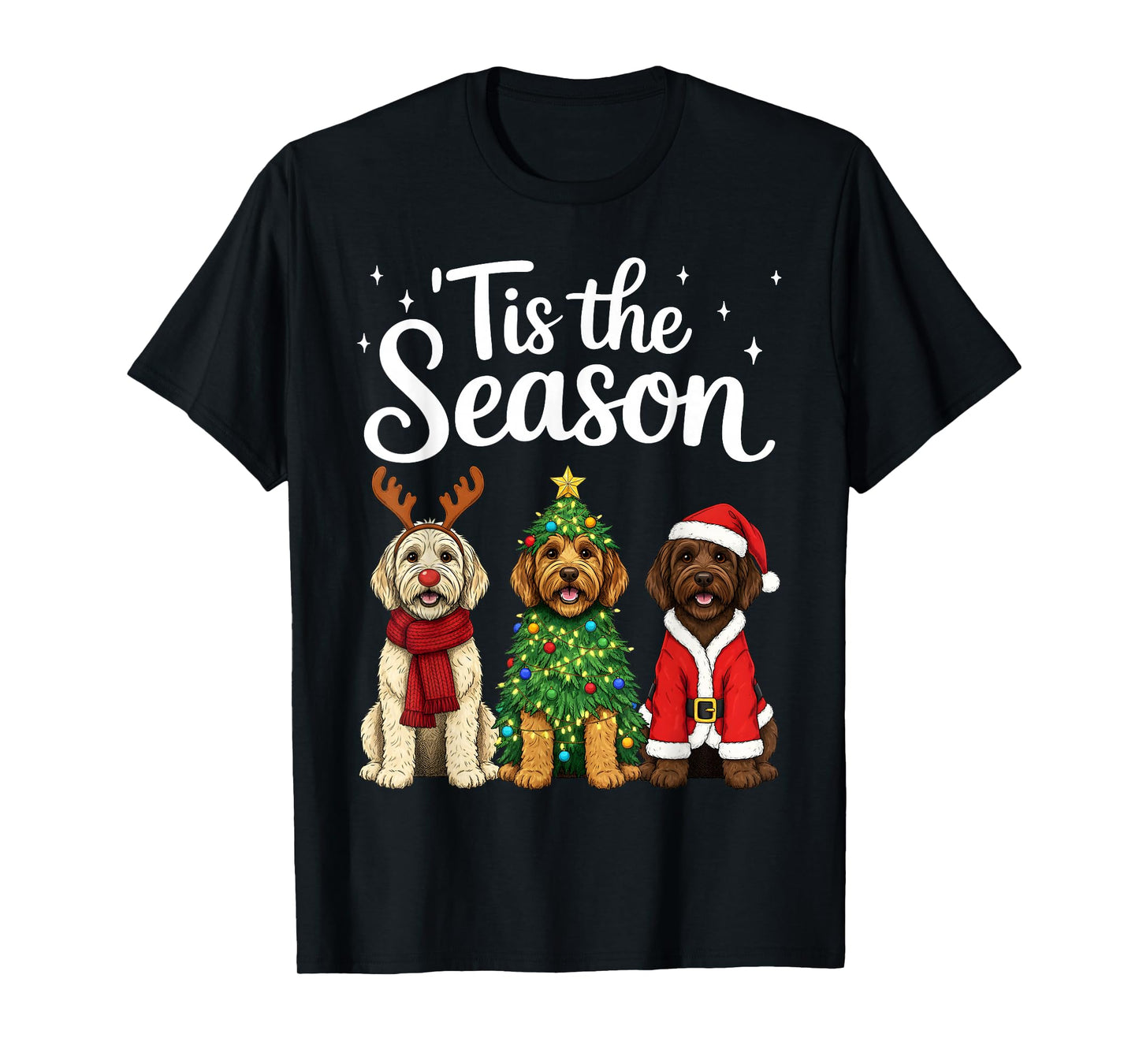 Tis The Season Goldendoodle Christmas Santa Doodle Dog Lover T-Shirt