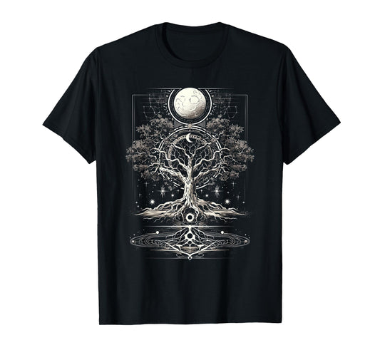Yggdrasil Tree of Life with Moon Phases T-Shirt
