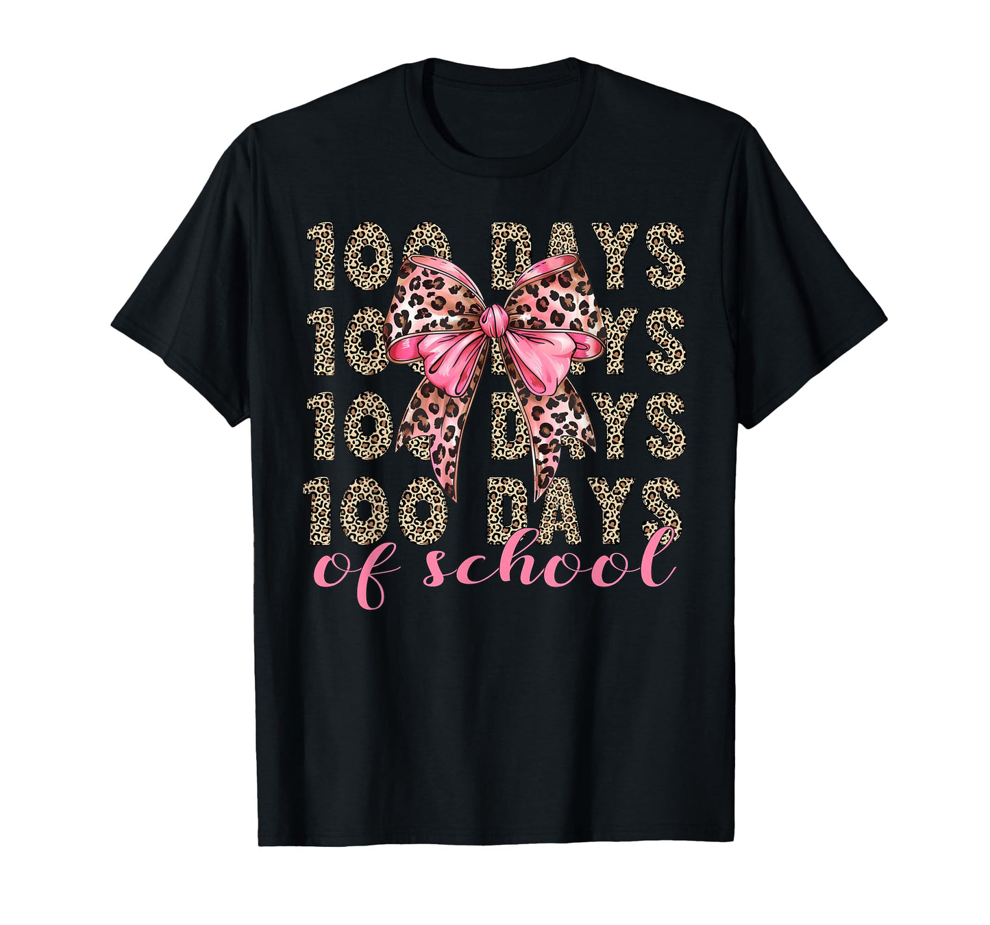 I Survived 100 Days of School 100th Day of School Leopard T-Shirt