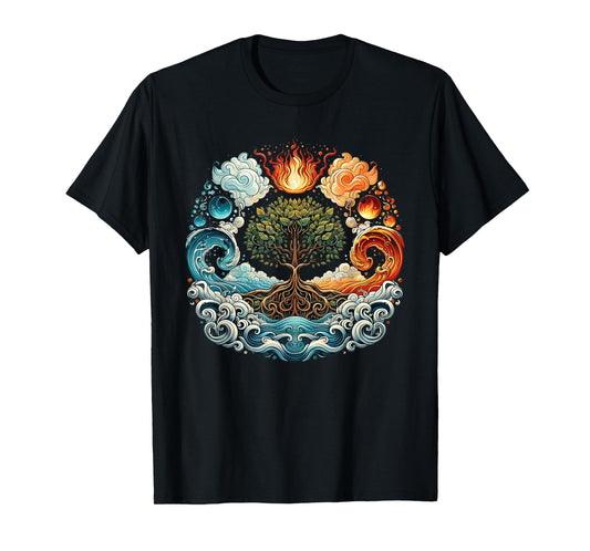 Tree of Life Spiritual Earth, Water, Fire & Air T-Shirt