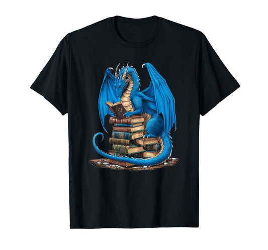 Book Lover Bookworm Reading Books Dragon T-Shirt