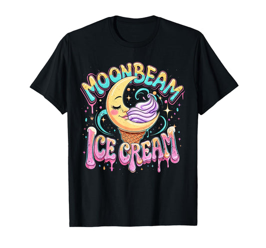 Moonbeam Ice Cream Cute Celestial Dessert Art T-Shirt