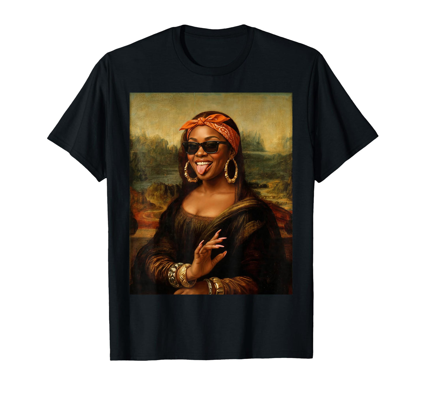 Black Mona Lisa Women Tshirt Black History Month Women T-Shirt