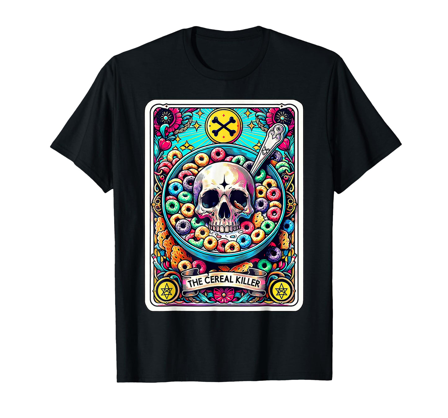 The Cereal Killer Tarot Card Funny Horror Halloween Costume T-Shirt