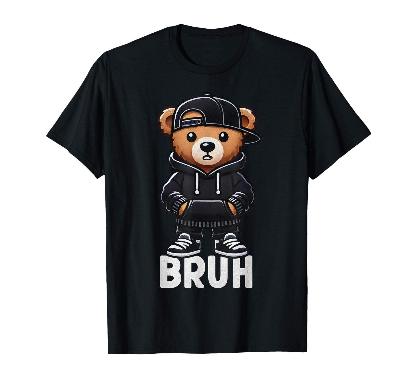 Funny Bruh Meme Hip Hop Teddy Bear Teenager Boys Teen Saying T-Shirt