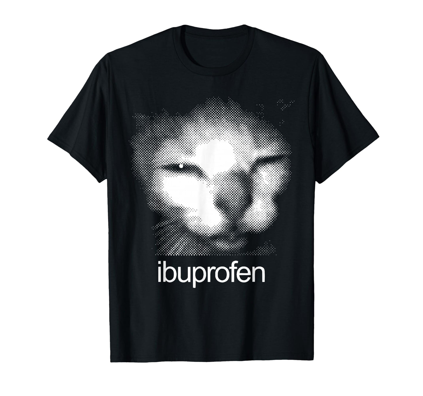 Funny Ibuprofen Cat Meme Retro Ugly Cat Face Mens Women T-Shirt
