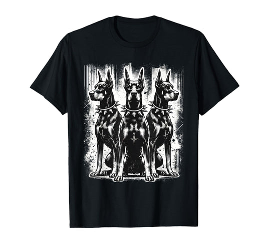 Doberman Pinscher Black and White Dog Lovers T-Shirt