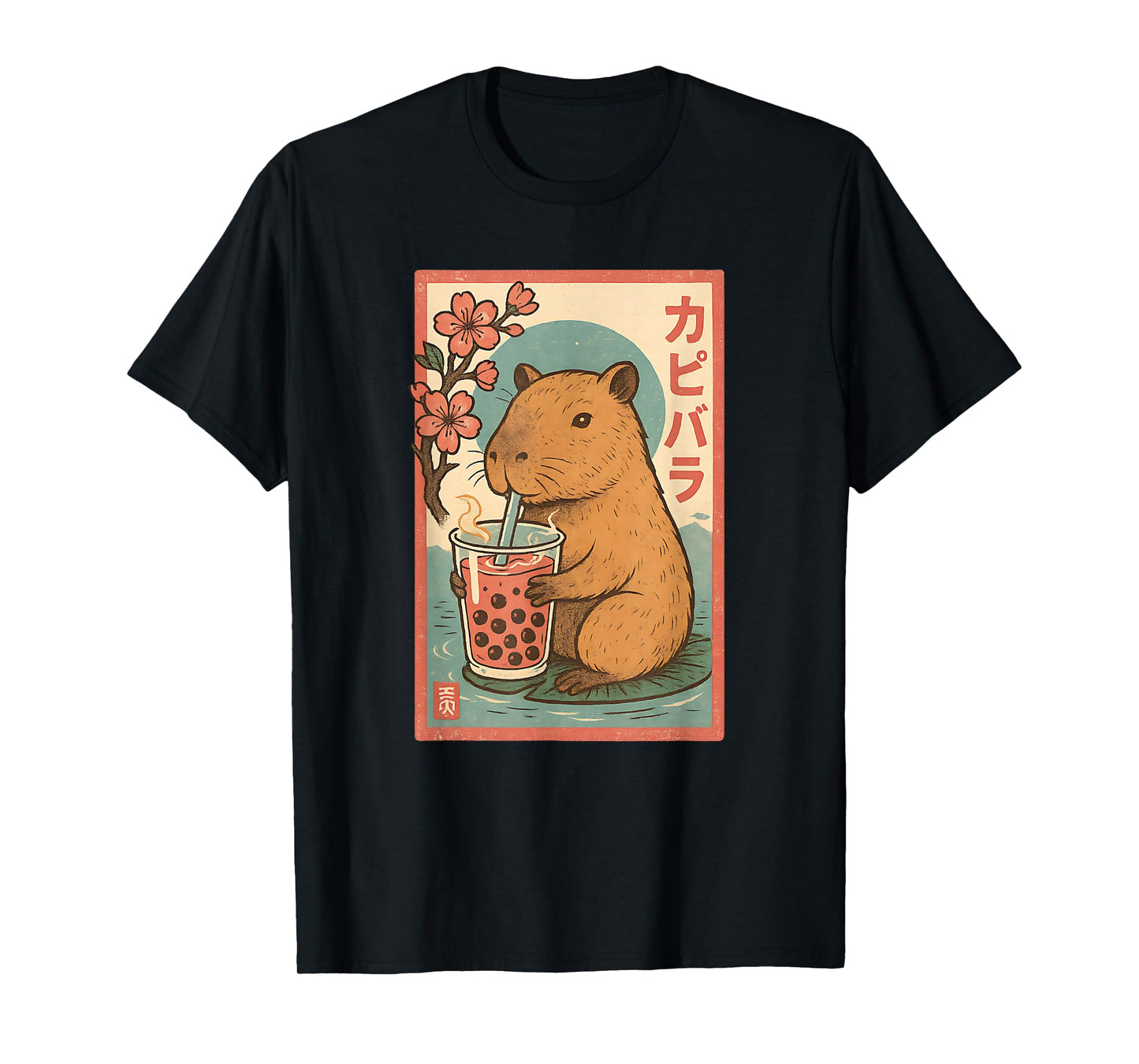 Anime Capybara Graphic Tees Kawaii Japanese Vintage Capibara T-Shirt