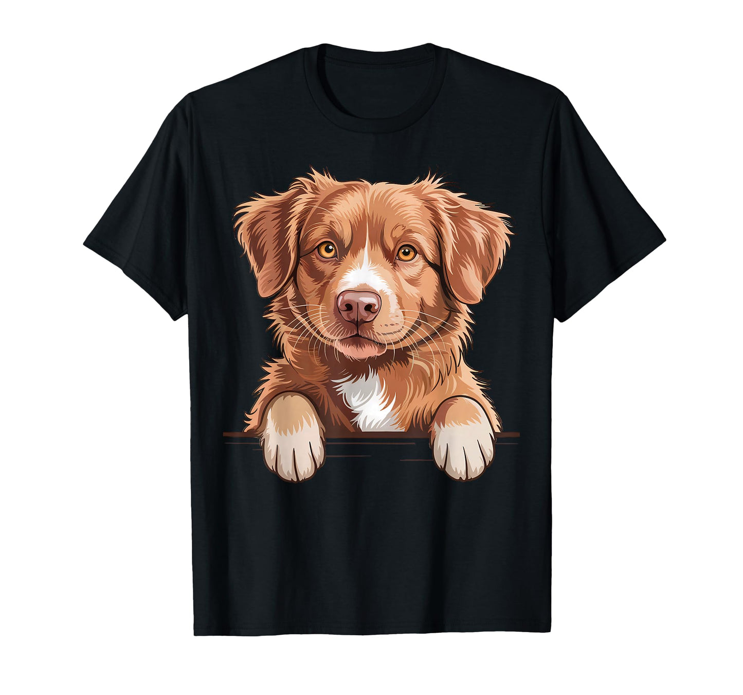Nova Scotia Duck Tolling Retriever Funny Peeking Toller Dog T-Shirt