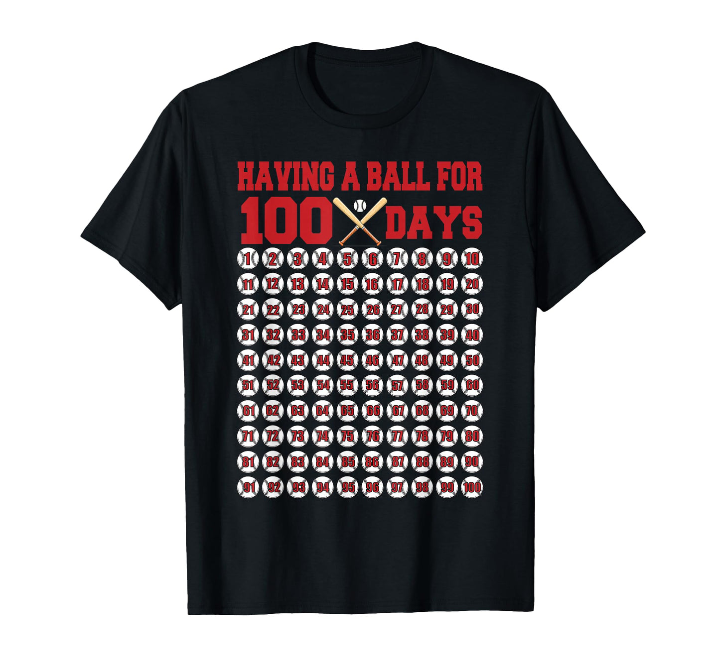 100 Days of School Boys Kids 100th Day of School Baseball T-Shirt