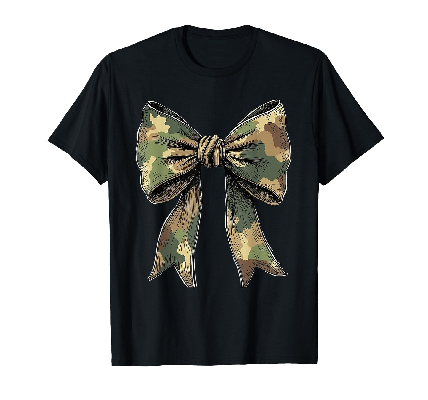 Camouflage Camo Bow Girls Camo Coquette Bow Hunting Women T-Shirt