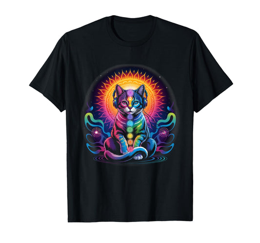 Colorful Zen Cat Meditating Buddha Cat Fancy T-Shirt