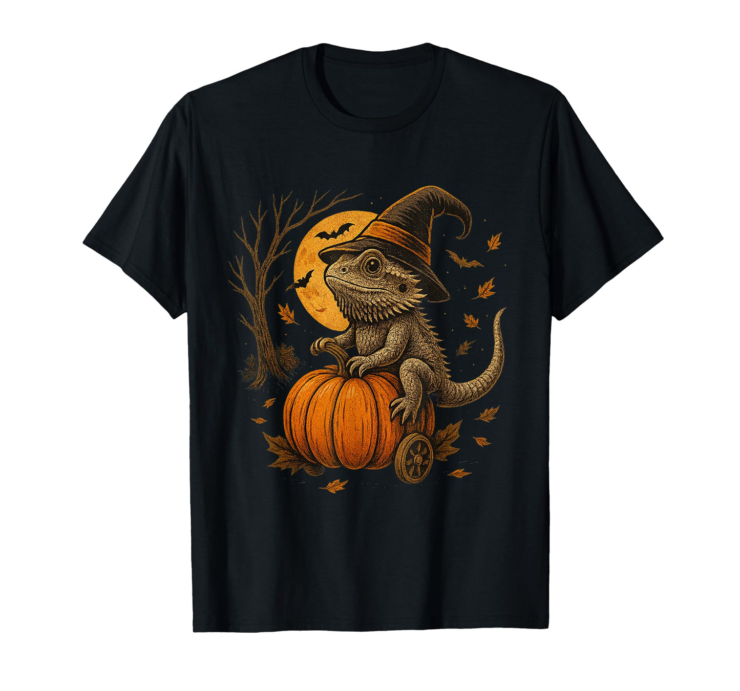 Bearded Dragon Halloween Pumpkin Witch Fall Costume T-Shirt