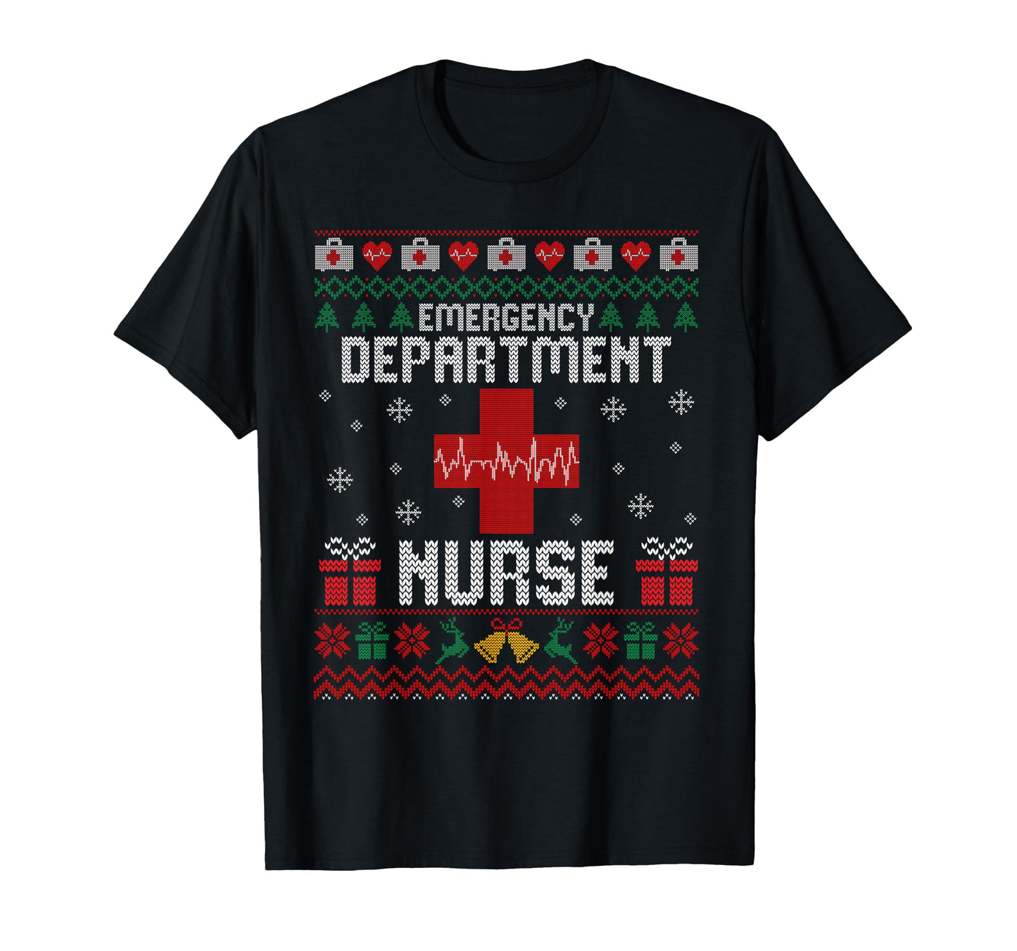Emergency Department Christmas Nurse Ugly Sweaters T-Shirt